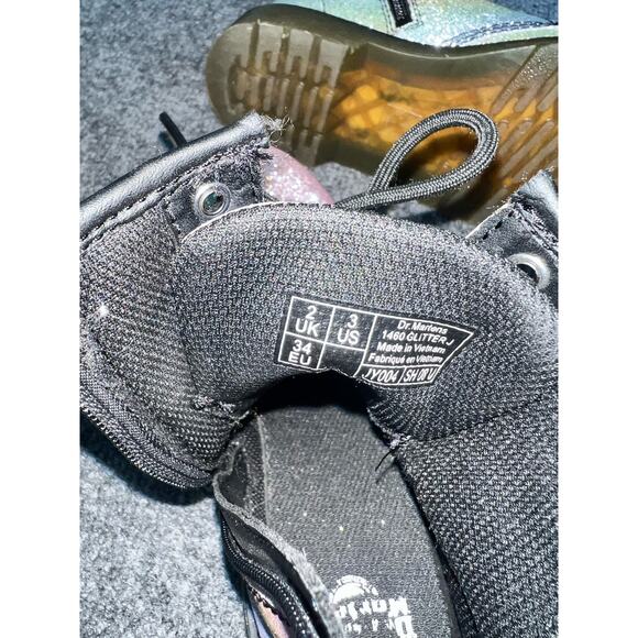 Doc Dr. Martens 1460 rainbow colored Glitter J Boot AirWair girls US size 3 - Picture 8 of 9